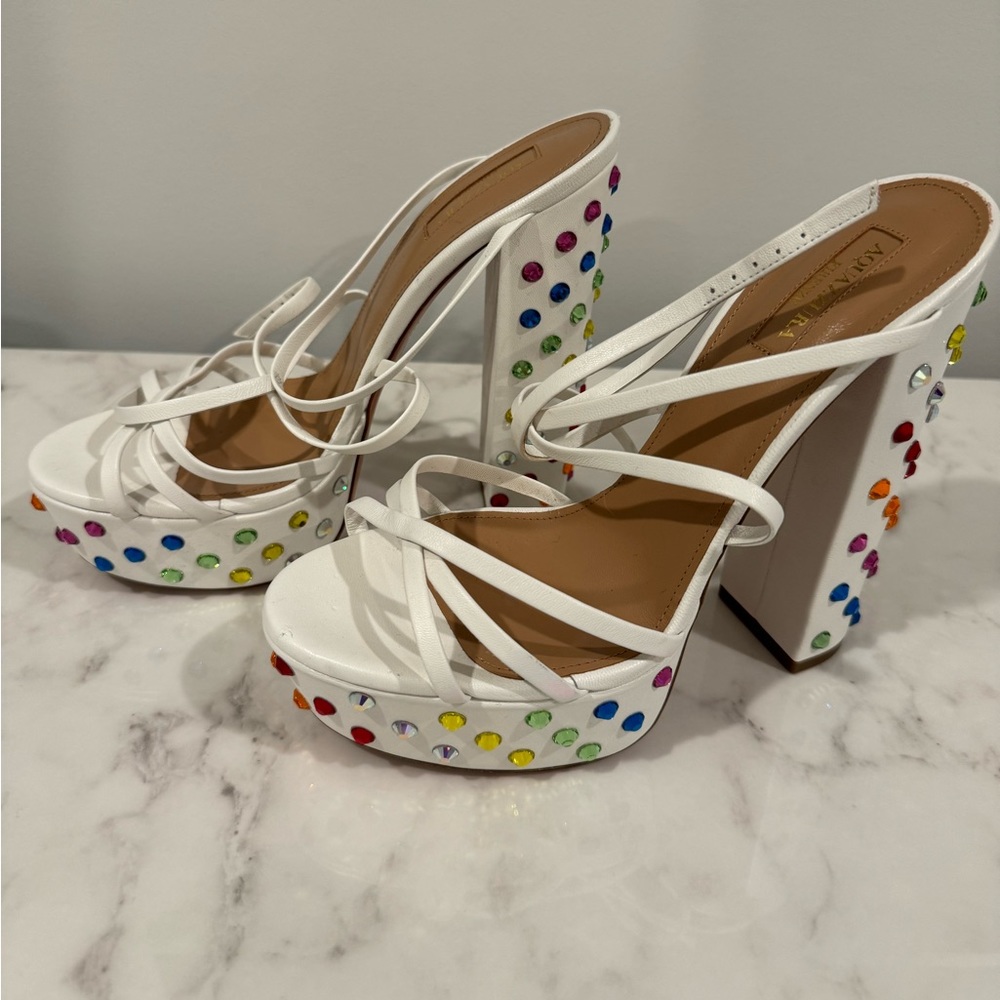 Aquazzura platform crystal sandals